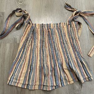 Striped Cotton Sleeveless Cotton Top with Tied Straps